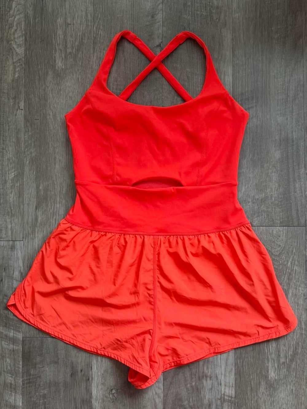 Free People flame red righteous runsie